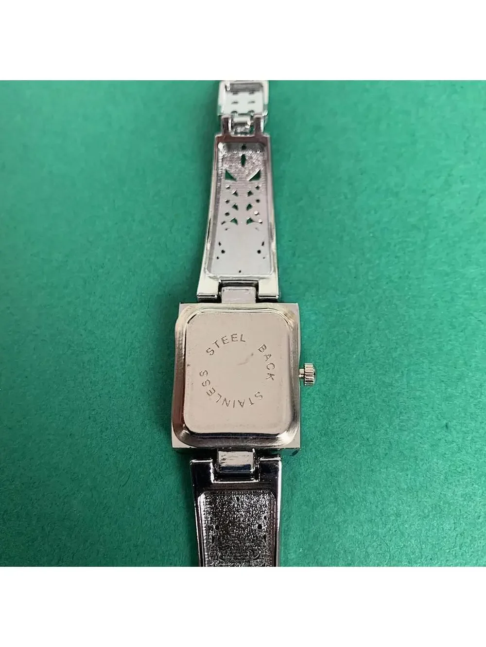 Y2K 2000s Vintage Style Cute Rectangular Butterfly Silver Classy Quartz Watch